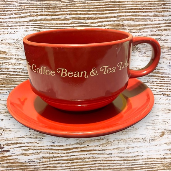 coffee bean tea leaf Other - Burgundy Mug & Dish Set The Coffee Bean & Tea Leaf Cappuccino Cup Bistro